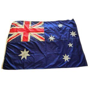 Vintage Australia Flag 48x70" Stitched Cotton Nylon Blend Appliqué Stars Brass G